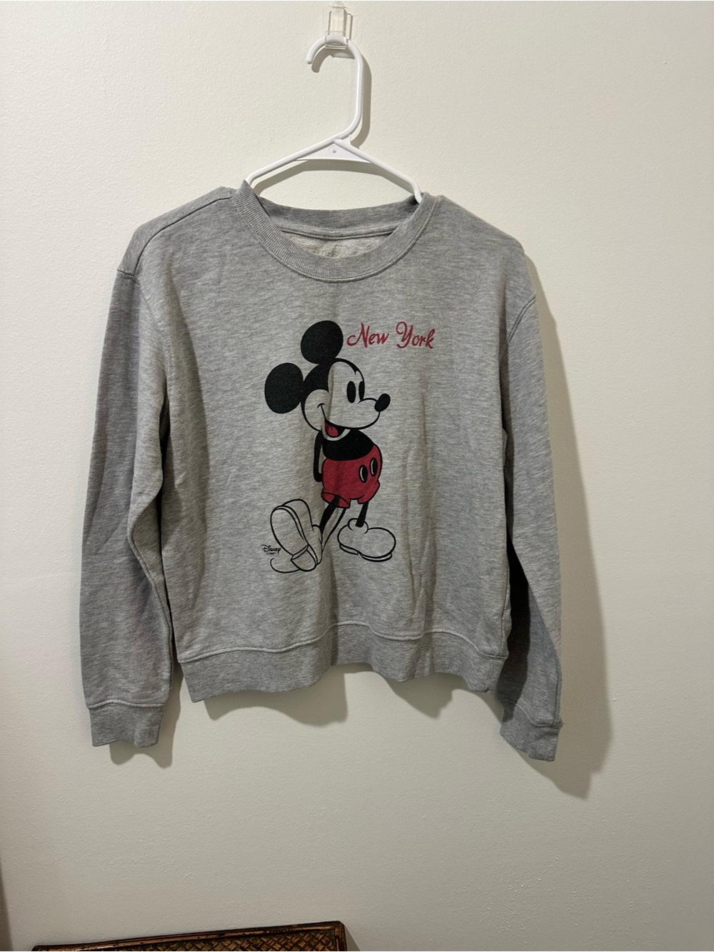 Madewell Gray Mickey Graphic Crewneck Sweatshirt